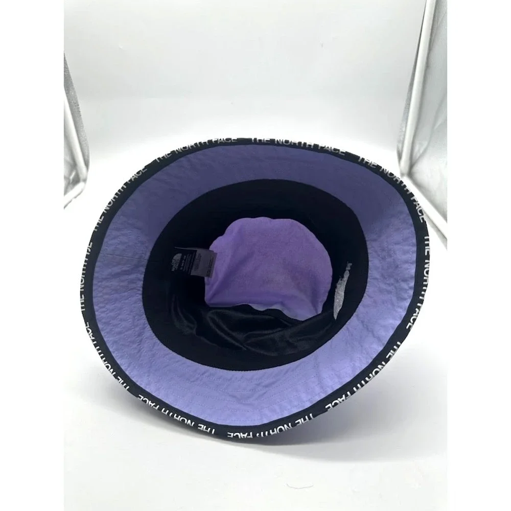 The North Face Bucket Hat Black Purple Logo Nylon Sun Hiking Unisex S/M